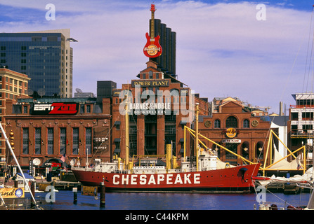 Vereinigten Staaten Feuerschiff Chesapeake im Maritime Museum in Baltimore, Maryland Baltimore Stockfoto