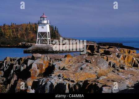 Grand Marais Leuchtturm in Grand Marais, Minnesota Stockfoto