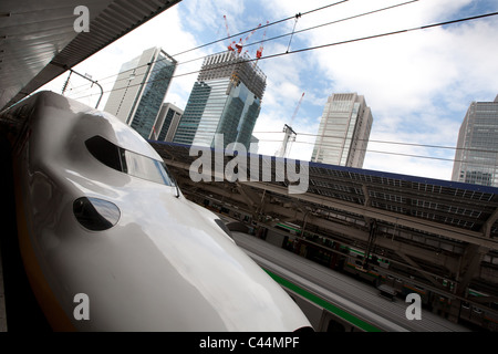 Japanischen Shinkansen-Züge im Bahnhof Tokio, Tokio, Japan, 2011. Stockfoto