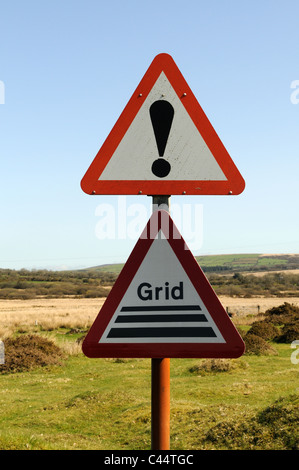 Vieh Raster Zeichen in den Preseli Hills Pembrokeshire Wales Cymru UK GB Stockfoto