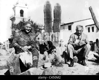 Albert Einstein und seine Frau, 1932. Stockfoto