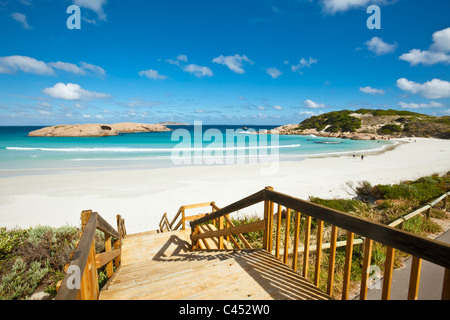 Blick entlang der Promenade zum Twilight Cove. Esperance, Western Australia, Australien Stockfoto