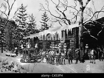 Königliche Schlitten von König Ludwig II in der Nähe von Lustschloss Linderhof Stockfoto