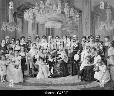 Königin Victoria von England, ihr Sohn Edward und ihre älteste Tochter Victoria Adelaide Stockfoto