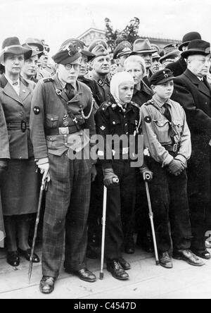 Verletzt der Hitler-Jugend anlässlich des Jahrestages des Hitler Putsch im Jahre 1939 Stockfoto