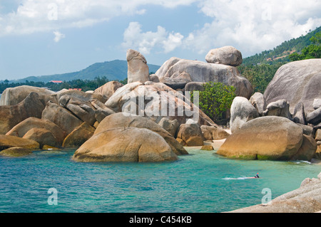 Thailand, Ko Samui, Hin Ta und Hin Yai, Opa Rock anzeigen Stockfoto