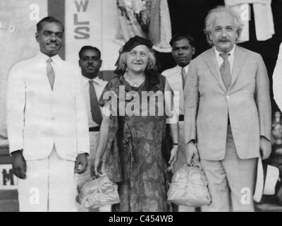 Albert Einstein und seine Frau Elsa Einstein in Panama, 1933 Stockfoto