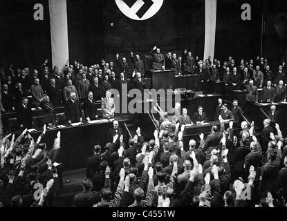 Hitler auf der Reichstagssitzung 17. Mai 1933 Stockfoto