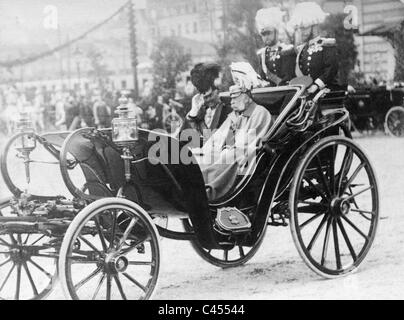 Kaiser Franz Joseph I mit Kaiser Wilhelm II., Wien, 1908 Stockfoto