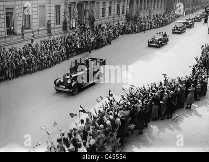 Paul von Hindenburg und Adolf Hitler auf der "Labor Day", 1933 Stockfoto