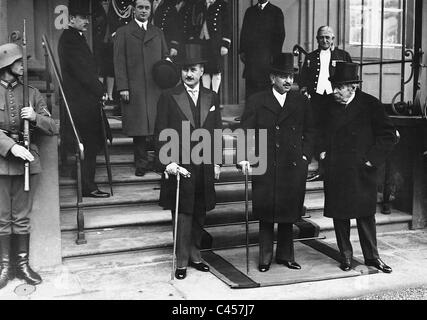 Francois-Poncet, Pierre Laval und Aristide Briand im Reich Präsident Hindenburg, 1931 Stockfoto