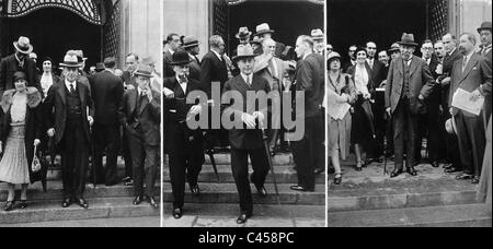 Arthur Henderson, Julius Curtius und Aristide Briand in der Sitzung des Völkerbundes in Genf, 1930 Stockfoto