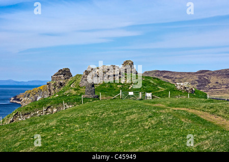 Duntulm Burgruine im nördlichen Teil der Halbinsel Trotternish in der Insel Skye in Schottland Stockfoto