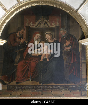 Renaissance. Spanien. Heilige Familie (1531). Altarbild der spanische Maler und Architekt Pedro Machuca (1490-1550) zugeschrieben. Stockfoto
