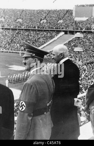 Adolf Hitler bei der Berliner Olympiade, 1936 Stockfoto