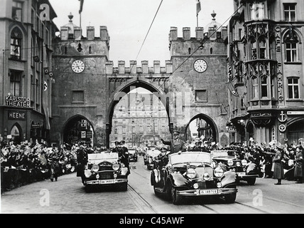 Hitler in Karlstor in München, 1939 Stockfoto