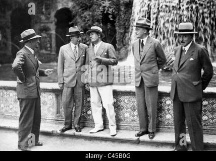 Dino Grandi, Julius Curtius, Benito Mussolini, Stockfoto