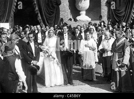 Hochzeit von Don Juan und Maria de Las Mercedes de Bourbon y Orleans Stockfoto