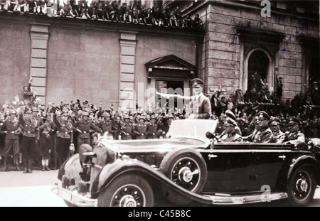 Hitler in München im Jahre 1940 im Auto Stockfoto