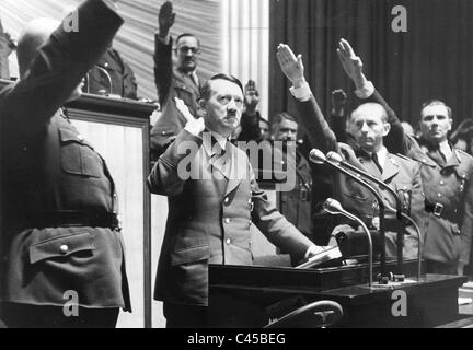 Hitler im Reichstag, 1941 Stockfoto