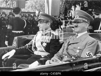 Hitler und Prinzregent Paul, 1939 im Auto Stockfoto