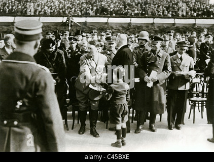 Adolf Hitler bei der Grundsteinlegung des Richard-Wagner-Denkmal in Stockfoto