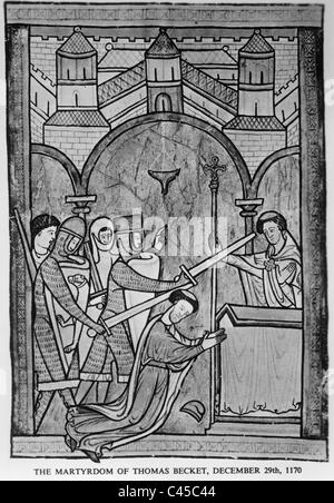 Ermordung von Thomas Becket, 1170 Stockfoto