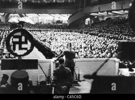 Joseph Goebbels im Sportpalast, 1943 Stockfoto