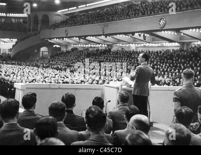 Josef Goebbels Rede seiner "Totalen Krieges" in der Berliner Sportpalast 1943 Stockfoto