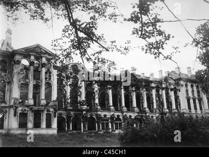 Zerstörten ehemaligen zaristischen Palast in Puschkin, 1941 Stockfoto