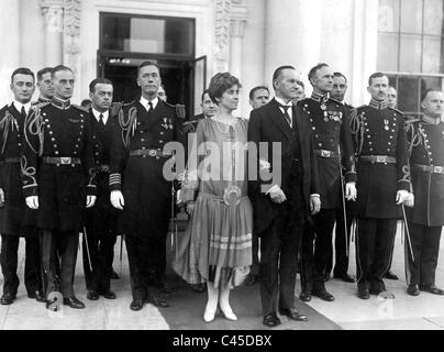 Präsident Calvin Coolidge und seine Frau Grace, 1927 Stockfoto