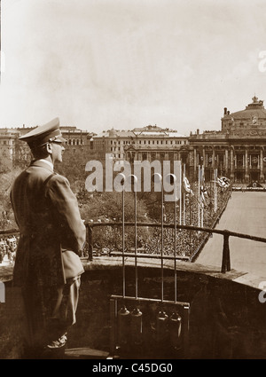 Hitler auf dem Balkon des Wiener Rathauses, 1938 Stockfoto