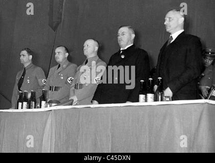 Rudolf Hess, Hans Frank Mutschmann, Franz Guertner, Carl Goerdeler der deutschen Juristen-Kongress 1936 Stockfoto