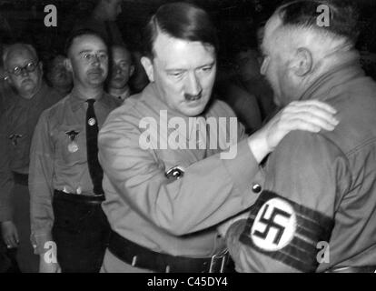 Adolf Hitler mit Christian Weber Stockfoto