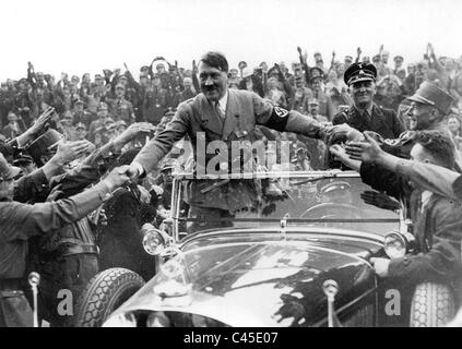 Adolf Hitler auf die Nazi-Partei Parteitag in Nürnberg, 1935 Stockfoto