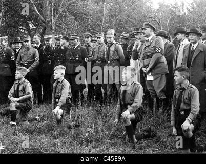 Bernhard Rust und Ernst Roehm bei der Einweihung des nationalen politischen Institute of Education in Plön, 1933 Stockfoto