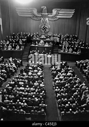 Die Rede von Adolf Hitler in einer Diät-Sitzung in der Kroll-Oper, 1937 Stockfoto