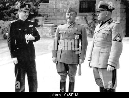 Besprechung von Franco und Mussolini 1941 Stockfoto