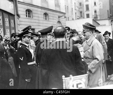 Adolf Hitler besucht die Einweihung der neuen Reichskanzlei im Sportpalast in Berlin. Stockfoto