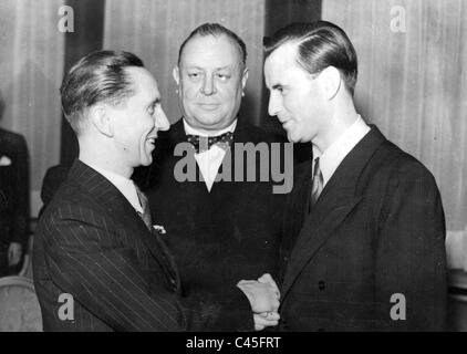 Joseph Goebbels, Emil Jannings, Wolfgang Liebeneiner Stockfoto