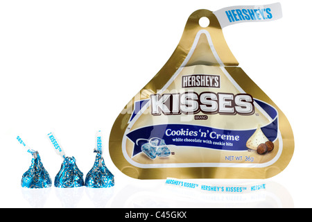 Drei Hersheys kisses Pralinen Stockfoto