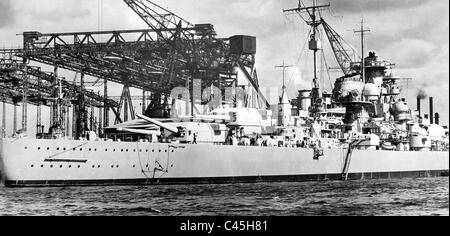 Bau des Schlachtschiffes "Bismarck" in der Hamburger Werft Blohm Und Voss, 1939 Stockfoto