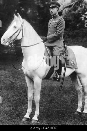 Kaiser Hirohito bei einem Manöver, 1935 Stockfoto