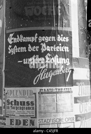 Wahlplakat der DNVP für den Reich-Wahlen am 6. November 1932 Stockfoto