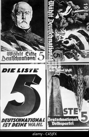 Wahlplakate der DNVP für die Reich-Wahl am 31. Juli 1932 Stockfoto