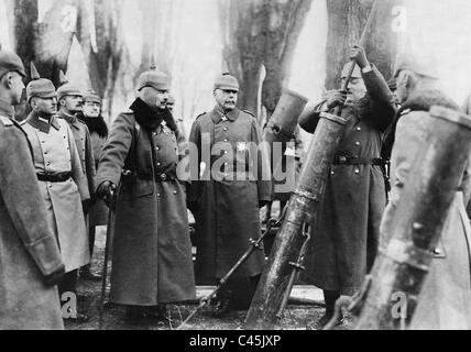 Wilhelm II., Kronprinz Rupprecht von Bayern und Bernhard von der Marwitz an der Westfront, 1917 Stockfoto