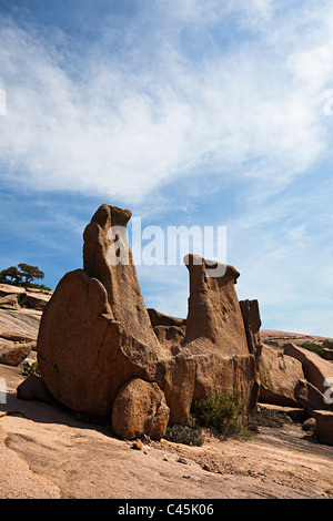 Verwitterter Granit in Enchanted Rock State Natural Area Texas USA Stockfoto