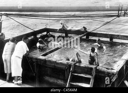 Schwimmbad an Bord das Passagierschiff "Tanganjika", 1929 Stockfoto