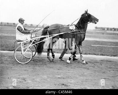 Pferdesport: Trabrennen Rennen in Ruhleben, 1912. Stockfoto