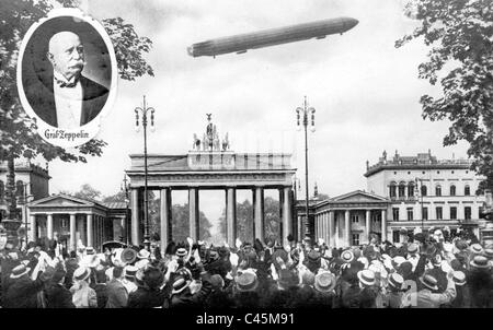 Der Besuch von Graf von Zeppelin in Berlin, 1909 Stockfoto